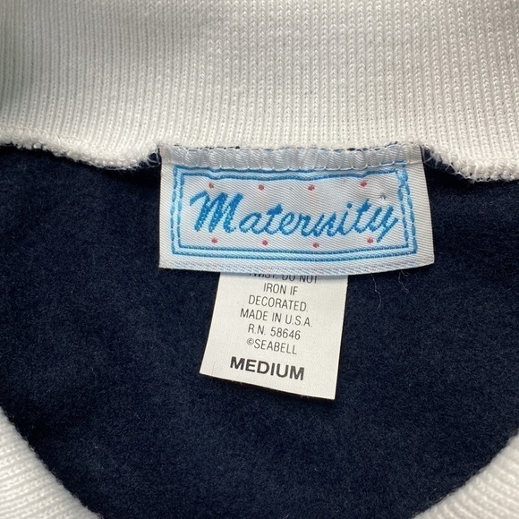 Vintage Maternity Christmas Teddy New Arrival Black Collared Sweatshirt Large - Picture 3 of 5